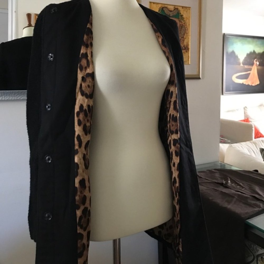 Vintage Dolce & Gabbana 100% wool textured fitted blazer peacoat car coat jacket - Picture 2 of 15